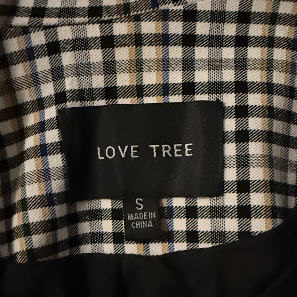 Love Tree Women's Checkered Blazer - Black and Cream - Picture 2 of 2
